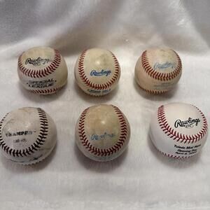 Lot of 6 Used Rawlings Official Major League Baseballs MLB